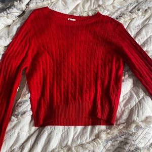 Red cropped sweater!